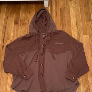 American Eagle Outfitters Brown Button-Up Jacket